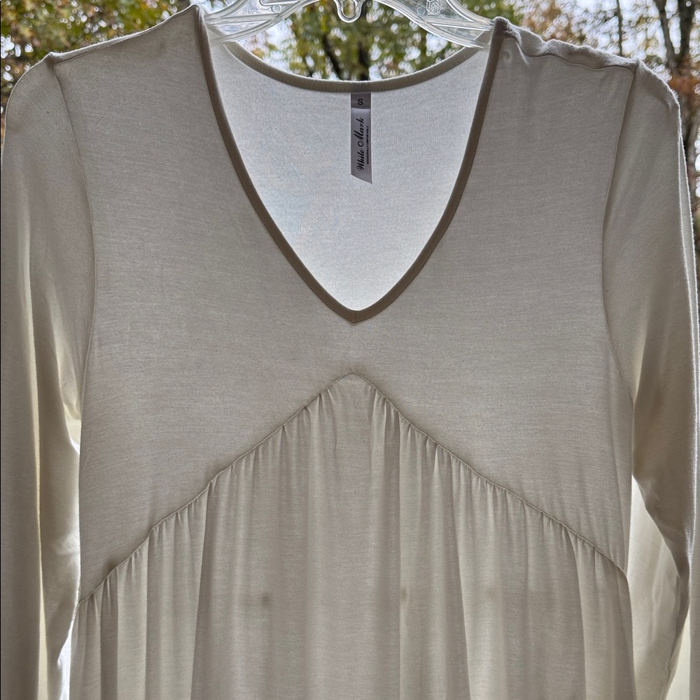 NWOTS White Mark Cream V-Neck Tunic - Picture 3 of 5